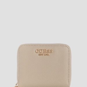Taupe laurel small zip around wallet