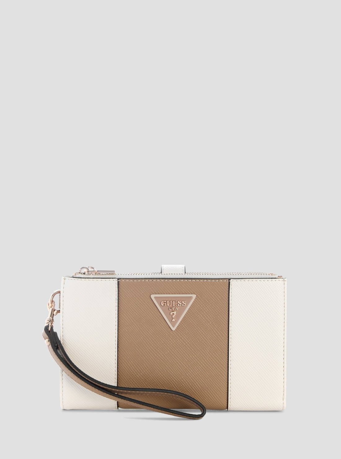 White beige laurel ii double zip organiser