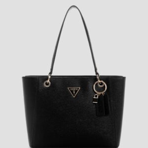 Black noelle double compartment small tote bag