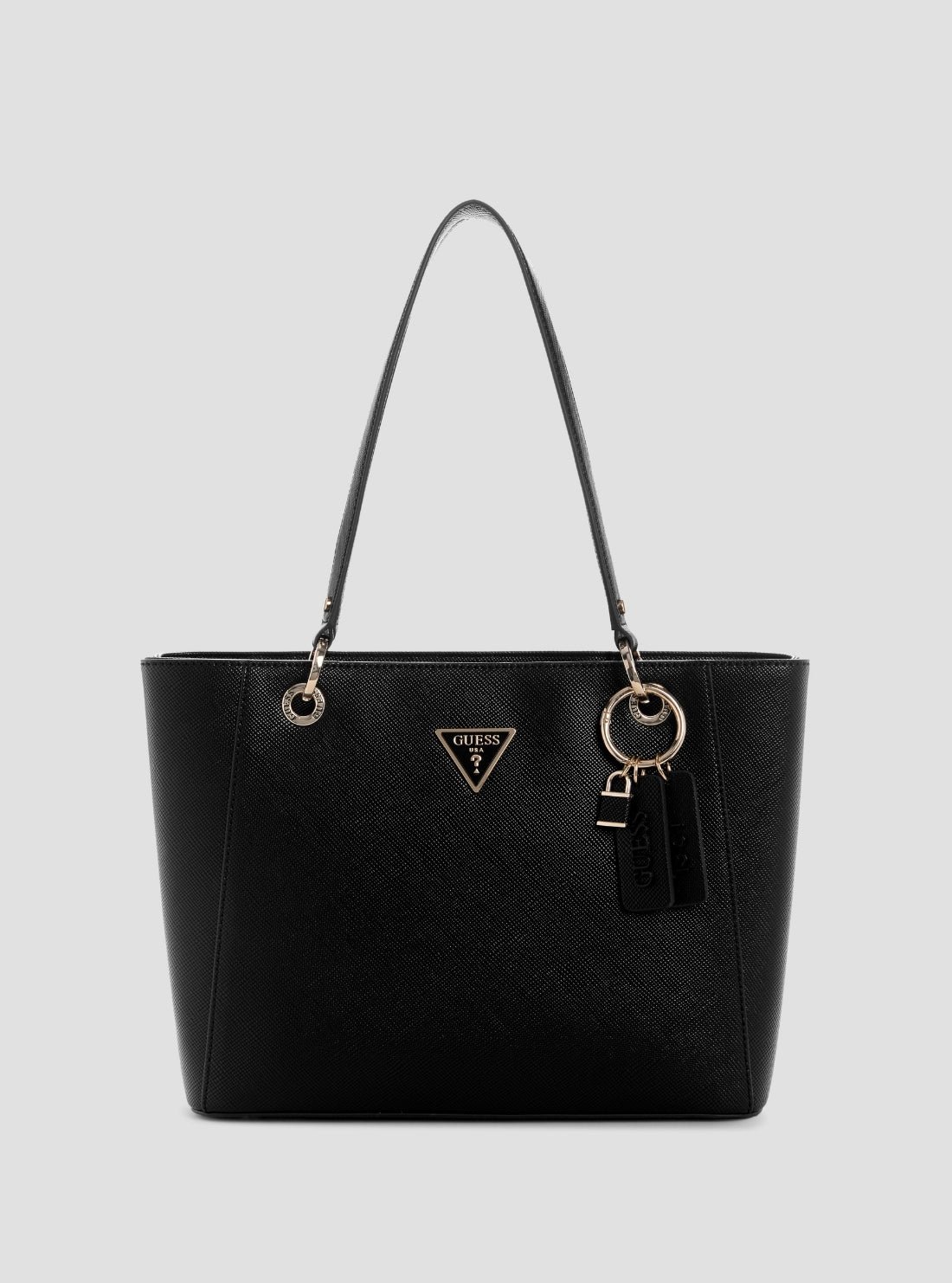 Black noelle double compartment small tote bag