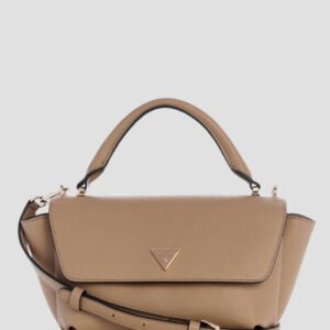 Beige gilda top handle flap bag