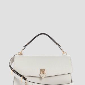 White patsie top handle flap bag