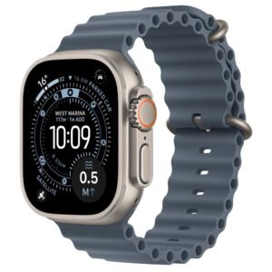 Apple Watch Ultra 3 49mm Natural Titanium Case GPS + Cellular Ocean Band (Anchor Blue)