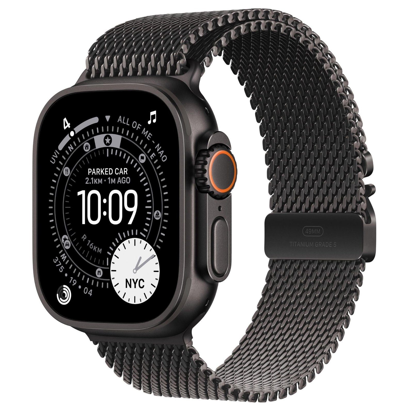 Apple Watch Ultra 3 49mm Black Titanium Case GPS + Cellular Milanese Loop (Medium)