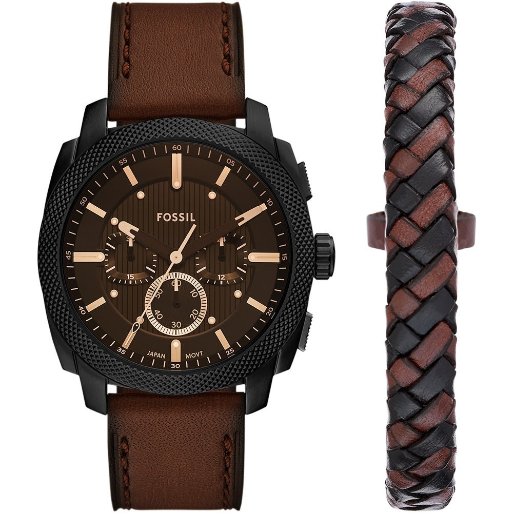 Fossil FS6102SET Machine + Woven Bracelet