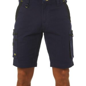 Flex and Move Stretch Canvas Utility Zip Cargo Short – Navy