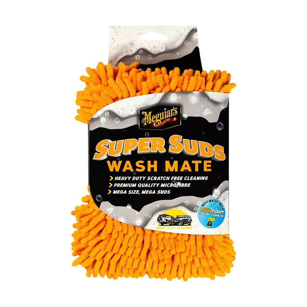 Super Suds Wash Mate - Super Soapy Suds - Sponge for Washing Car - Removes Dirt and Grime on Paint, Glass, Plastic and Chrome - Professional Grade Microfibre Sponge for Car Washing