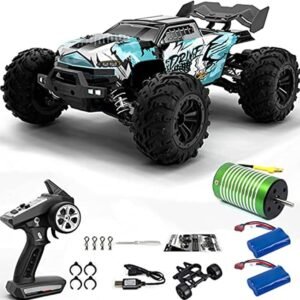 70KM/H 4WD High Speed Brushless RC Truck, RTR Monster Truck, 1:16 Scale RC Car All-Terrain Off-Road Waterproof 2.4GHZ Hobby Grade RC Car for Beginners and Adults (16102PRO-Blue)