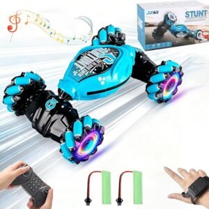 Gesture Sensing RC Stunt Car, Toys for Boys Girls 6-12, 4WD 2.4GHz Remote Control Car, Hand Controlled RC Car with Lights & Music, Double Sided Rotating RC Drift Toy Car for Kids Birthday Gift