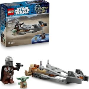 LEGO® Star Wars™ The Mandalorian & Grogu’s Speeder Bike™ 75436 Toy Building Set – Vehicle and 2 Star Wars Characters for Action Play – Small Toy for Kids, Boys, Girls and Any Fans Aged 6+