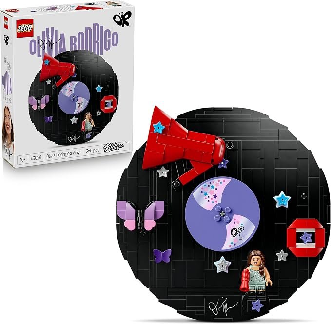LEGO® Editions Music Olivia Rodrigo’s Vinyl 43028 Building Set for Kids Aged 10+ - Collectable Music Décor for a Shelf or Desk - Includes Pop Star Minifigure - Toy Idea for Girls, Boys and Fans