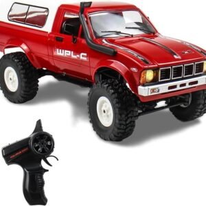 RC Crawler 1/16 Scale RC Rock Crawler, WPL C24 All Terrain RC Car RTR 4×4 Off-Road Remote Control Trucks with LED Lights and Two Batteries for Kids and Adults