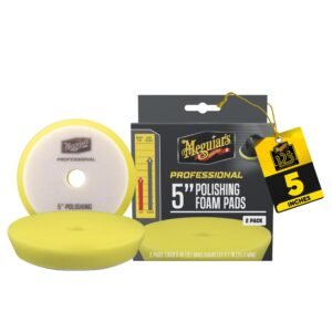 5″ Polishing Foam Pads – M5PFP2 – Professional Foam Pad for Polishing, use with Meguiar’s Polishes for Removing Light Defects, Scratches & Swirls or use with One-Step Products, 2 Pack