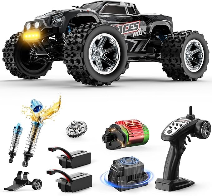 DEERC 8618 1/16 Fast Brushless RC Cars for Adults, Max 56mph, 2 3S Lipo Batteries Electric Off-Road Waterproof RC Truck,4X4 High Speed Remote Control Car, All Terrain RC Truggy for Boys