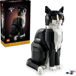 LEGO Ideas Tuxedo Cat Statue Set for Adults, DIY Creative Model Building Kit for Animal Lovers and Pet Owners, Home or Office Desk Décor Idea for Women and Men 21349