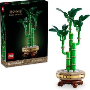 LEGO Botanicals Lucky Bamboo Indoor Artificial Plant Set, Craft Kit for Adults Includes a Buildable Pot for Office or Home Decor, Building Set for Women & Men 10344