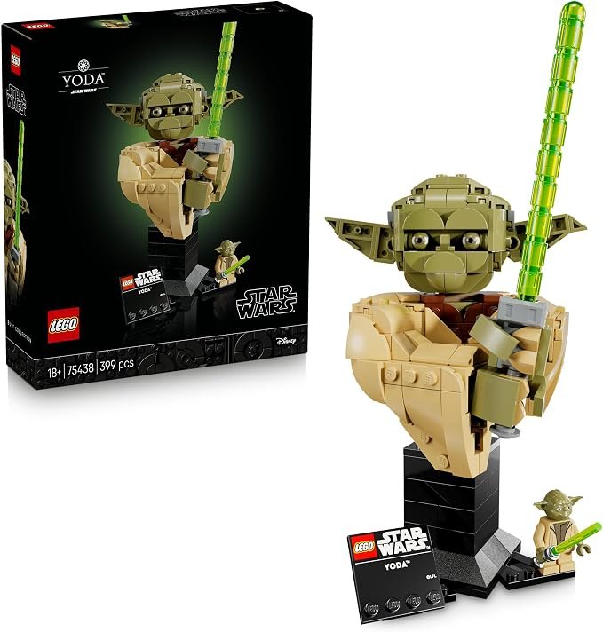LEGO® Star Wars: Attack of the Clones™ Yoda™ Bust with Lightsaber™ 75438 Collectable Building Set for Adults - Includes a Yoda LEGO Minifigure - Star Wars™ Treat for Men, Women and Any Fans