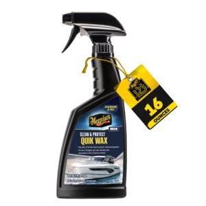 Marine and RV Quik Clean and Protectant Wax, 473 ml | Easy Spray On and Wipe Off Application for Fast Detailing | Effectively Cleans and Protects Fiberglass | Gel Coats and Painted Surfaces