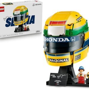 LEGO® Editions Ayrton Senna Helmet 43024 F1® Merch Building Set – Collectable Sports Decor for Home or Office – Includes Signature Plaque and Driver Minifigure – F1® Toys Idea for Teens Aged 14+