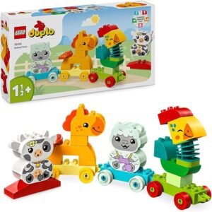 LEGO DUPLO My First Animal Train Toddler Toy for 18+ Month Boys and Girls, Learning Set with Rooster, Horse, and Cow Farm Animal Figures, Educational Kids or Baby Toy,Treat for Preschool 10412