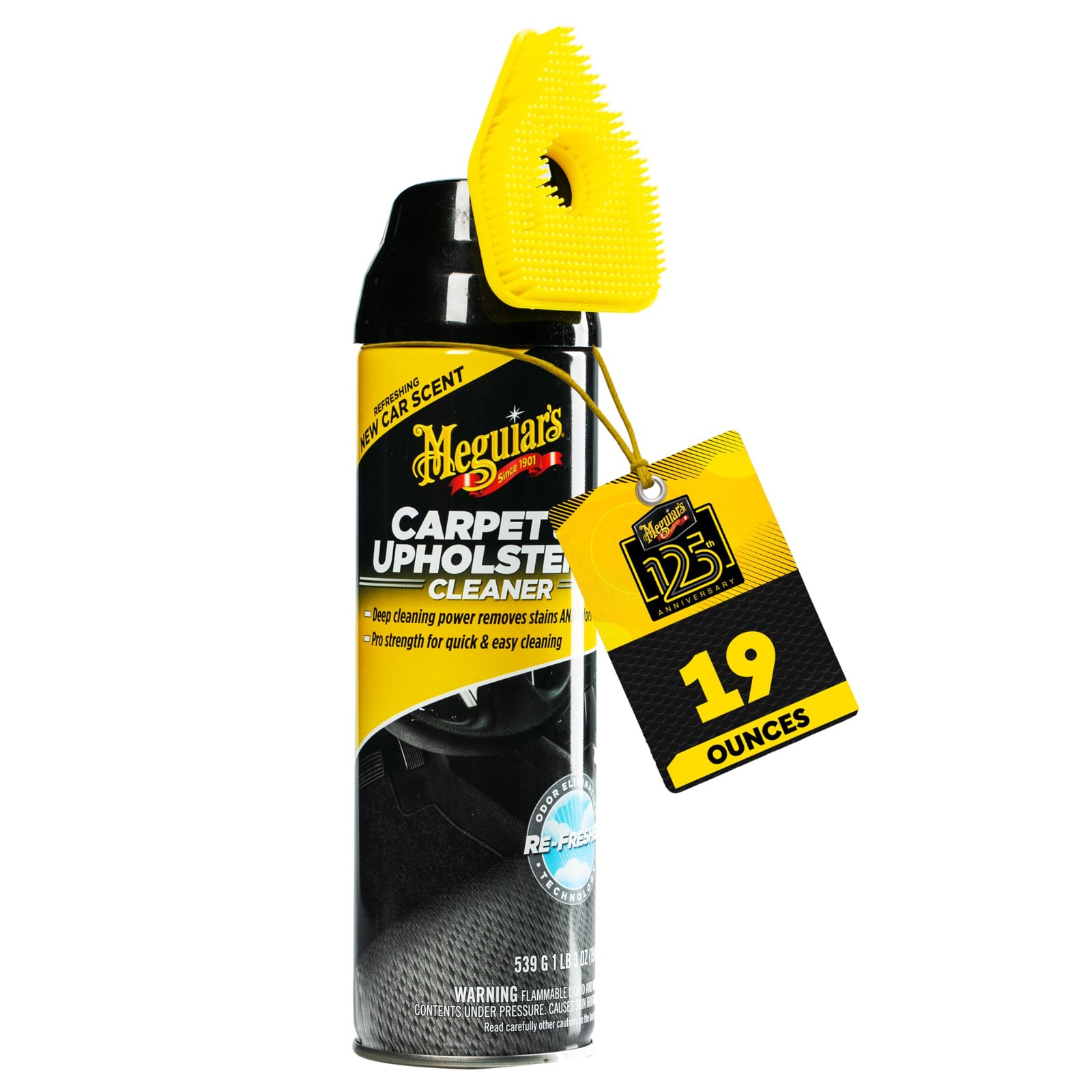 Carpet and Upholstery Cleaner, 19 Oz - Professional Strength Foam for Deep Stain and Odour Removal | Fast Acting Residue-Free Formula with Fresh New Car Scent