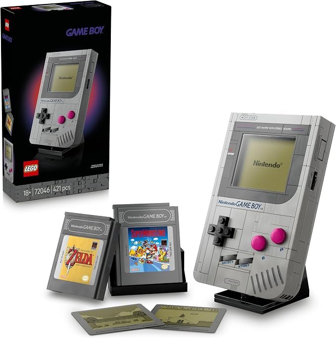 LEGO® Super Mario Game Boy™ 72046 Model Building Kit, Gamer Toy for Adult Nintendo® Fans, Collectible Set, Brick-Built Replica System with Interchangeable Game Paks and Lenticular Screens