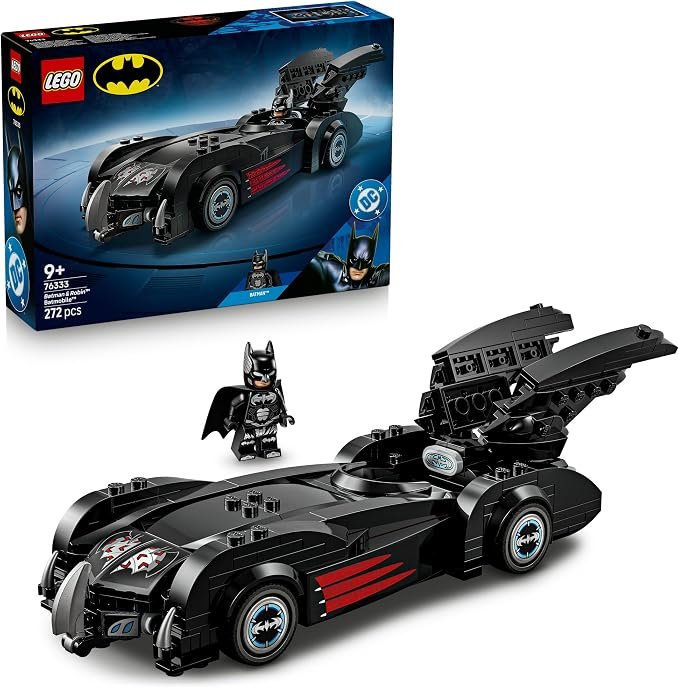 LEGO® DC Batman™: Batman & Robin™ Batmobile™ 76333 Collectible Super Hero Toy - Car Model Kit with Minifigure for Boys and Girls Aged 9+ - Merch to Mark the 20th Anniversary - Treat for Kids