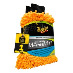 Hybrid Wash Mitt, Dual Sided for Washing and Waxing, Clear Coat Safe and Reusable – 1 Mitt