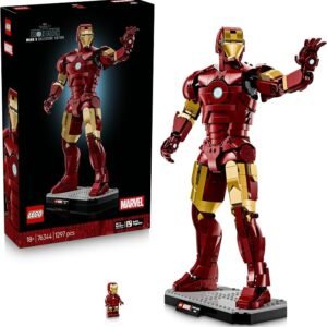 LEGO® ǀ Marvel Iron Man Mark 3 Collectors’ Edition 76344 Posable Figure Building Set – Fully Jointed for Dynamic Display Action – Marvel Treat for Adults, Men, Women, LEGO Lovers and Iron Man Fans