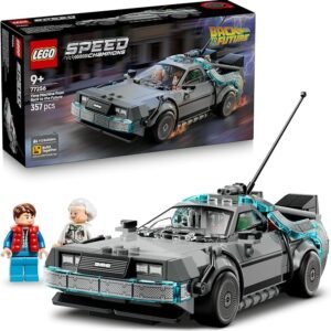 LEGO® Speed Champions Time Machine from Back to the Future 77256 Toy Car – Model Car Kit – 2 Minifigures, Marty McFly and Doc Brown – Building Set for Kids Aged 9+ – Toy Idea for Boys and Girls