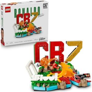 LEGO® Editions Cristiano Ronaldo – Football Highlights 43012 Building Set – Football Decor with Collectable Plaque – Sports Treat Idea for Boys, Girls and Kids – Merch with LEGO Minifigure