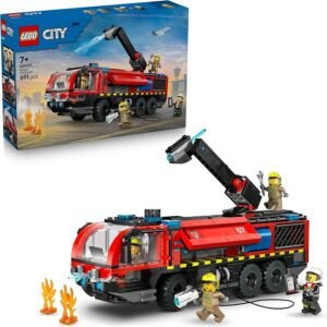 LEGO® City Airport Fire Engine 60499 Emergency Vehicle Toy – Model Truck Building Kit for Boys and Girls Aged 7+ – Rescue Vehicle Toy with 4 Firefighter Minifigures – Toy Idea for Kids’ Birthdays