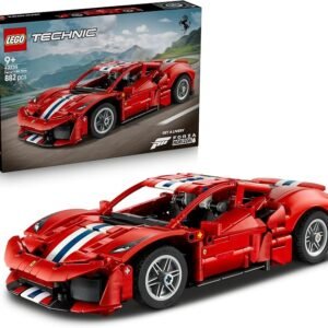 LEGO® Technic Ferrari 488 Pista Car 42235 Building Toy for Kids 9+ – Ferrari Merch – Racing Car with Steering, V8 Engine, Moving Pistons, Differential – Birthday Playset Idea for Boys and Girls
