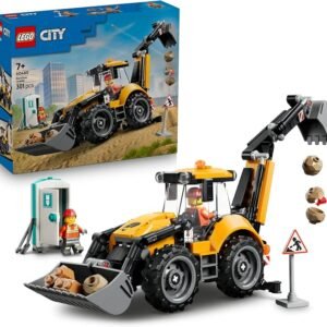 LEGO® City Yellow Backhoe Loader with Functional Front Bucket and Backhoe 60480 Construction Toy for Kids who Love Trucks and Building Sets – Playset Idea for Boys and Girls Aged 7+