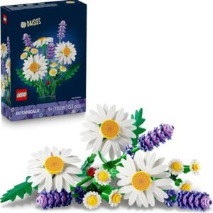 LEGO® Botanicals Daisies 11508 Flower Decor Building Set for Kids Aged 9 and Over – Floral Toy Idea for Girls and Boys on Birthdays – Desk Decor with Daisies, Lavender and a Ladybird