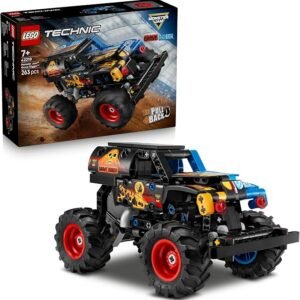 LEGO® Technic Monster Jam™ Grave Digger™ Fire and Ice 42219 Pull-Back Truck Building Toy – for Boys, Girls and Kids Aged 7+ – Treat Idea for Birthdays and Monster Jam Truck Fans