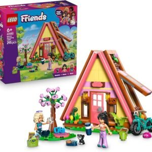 LEGO® Friends Nature Glamping Cabin 42682 Pretend Play Building Set for Kids Aged 6+ – A-Frame Cabin, 2 Minidolls and Toy Kitten – Playset Idea for Nature Lovers, Girls and Boys