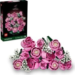 LEGO® Botanicals Bouquet of Pink Roses 10374 Decorative Flowers Building Kit for Adults, Floral Decor, Buildable Flower Arrangement, Mother’s Day, Valentine’s or Birthday Treat for Women and Men