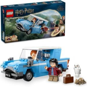LEGO Harry Potter Flying Ford Anglia Car Toy for 7+ Year Old Boys & Girls, Model Car with Ron Weasley Character Minifigure and Hedwig Toy Owl Figure, Wizarding World Kids’ Toys, Treat for Fans 76424