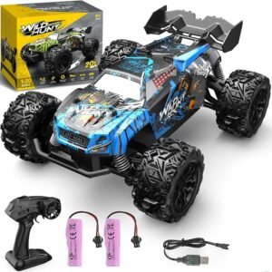 1/20 All Terrain RC Car, 20+KMH Monster Truck, 2.4Ghz Off-Road RC Vehicle with 2 Batteries, Suitable for Adults and Beginners,for Boys and Girls(Blue)