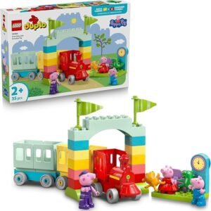 LEGO® DUPLO® Peppa Pig Train Ride with Grandpa Pig 10466 Building Toy – Learning Toy Train Set with 3 Peppa Pig Figures, a Station and Brick-Built Arch – Treat for Toddlers, Boys and Girls Aged 2