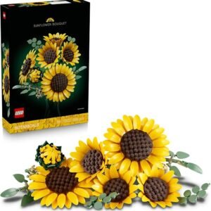 LEGO® Botanicals Sunflower Bouquet 11502 Flower Decor – Building Set for Adults – Housewarming Craft Kit for Men, Women and Nature Lovers – Includes 6 LEGO Sunflowers and Eucalyptus Foliage