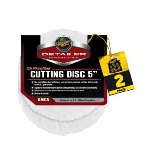 DA Microfiber Cutting Disc – Microfibre Buffing Pad with Microfibre Disc Technology – Microfiber Cutting Pad for Car Cutting, Buffing, Waxing and Polishing – 5.5in / 140mm – Twin Pack