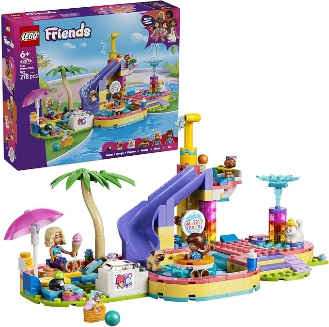 LEGO® Friends Fun Water Park Day 42676 Pretend Play Building Set for Kids Aged 6+ - 4 Toy Pets and 2 Minidolls - Cute Playset Idea for Girls and Boys