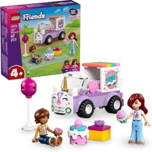LEGO® Friends Unicorn Cake Delivery Carr 42675 Toy Building Kit – Pretend Play Toy – 2 Minidolls – Present, Cake, Balloon and Doughnut – Treat for Girls, Boys and Preschoolers Aged 4 Years and Ove