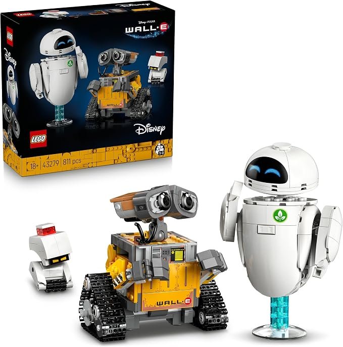 LEGO® ǀ Disney and Pixar WALL-E and EVE 43279 Animated Film Fantasy Buildable Kit, Fun Couples’ Activity for Date Night, Makes a Creative Toy-Giving Idea for Adult Building Fans of the Characters