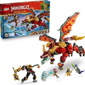 LEGO® NINJAGO® Wyldfyre’s Transforming Dragon Mech 71868 Pretend Play Building Toy for Kids Aged 9+ – TV Show Action Figures and Collectable Merch – Fantasy Playset Idea for Boys and Girls