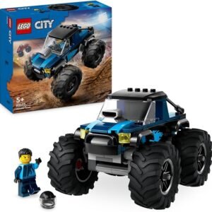 LEGO City Blue Monster Truck Toy for 5+ Year Old Boys & Girls, Vehicle Building Set with a Mini Monster Truck and a Driver Minifigure, Kids’ Toys for Independent Play 60402