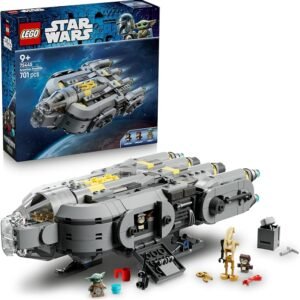 LEGO® Star Wars: The Mandalorian and Grogu™ Anzellan Starship 75445 Vehicle Toy Building Set Including Grogu™ and 2 Anzellan™ LEGO Figures – Treat for Kids, Boys, Girls and Fans Aged 9+