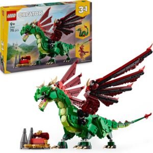 LEGO Creator 3in1 Medieval Dragon Toy for 9+ Year Old Boys & Girls, Building Set 31161
